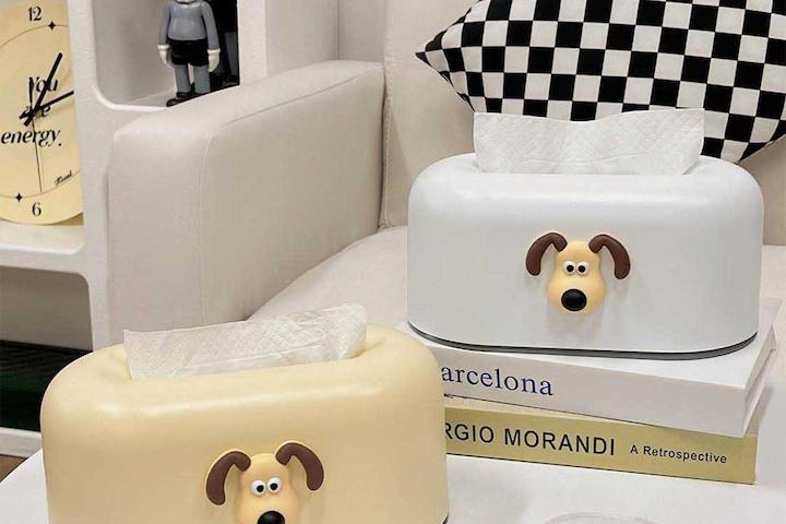 강아지 라운드 티슈케이스 사각 리필 티슈 디스펜서 보관 홈카페 인테리어 감성 소품