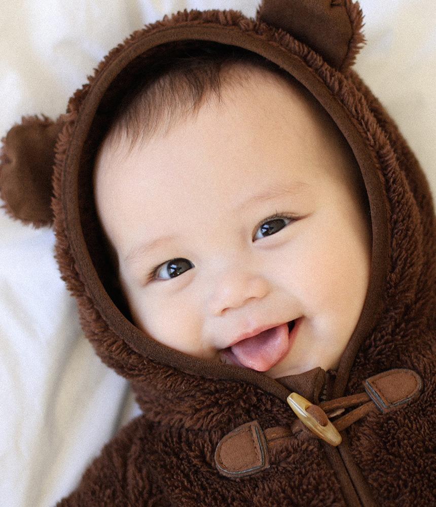 베어 버튼 점프수트 브라운