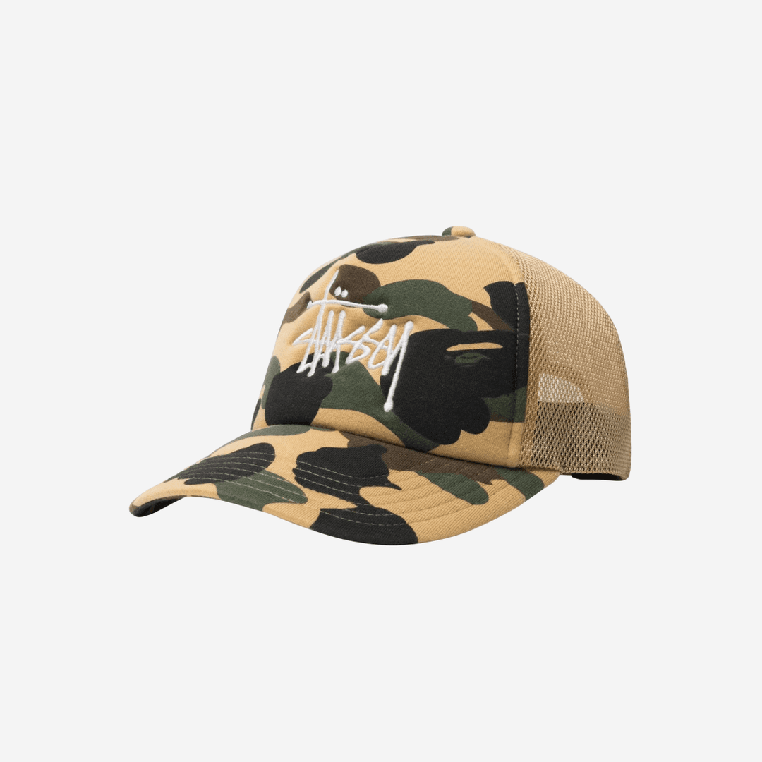 Stussy x BAPE Trucker Cap Yellow