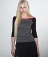 Stripe Raglan Stitch Tee Black