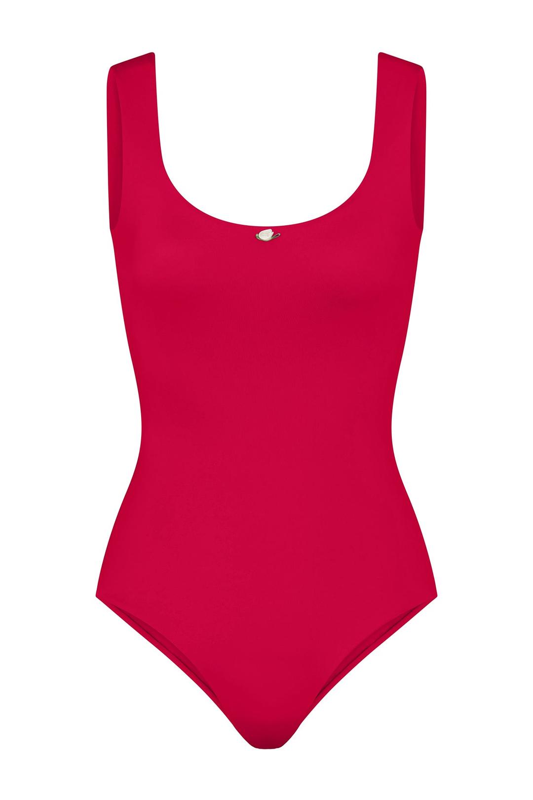 PERFECT SCOOP BODYSUIT IN CHERRY - XS / Cherry