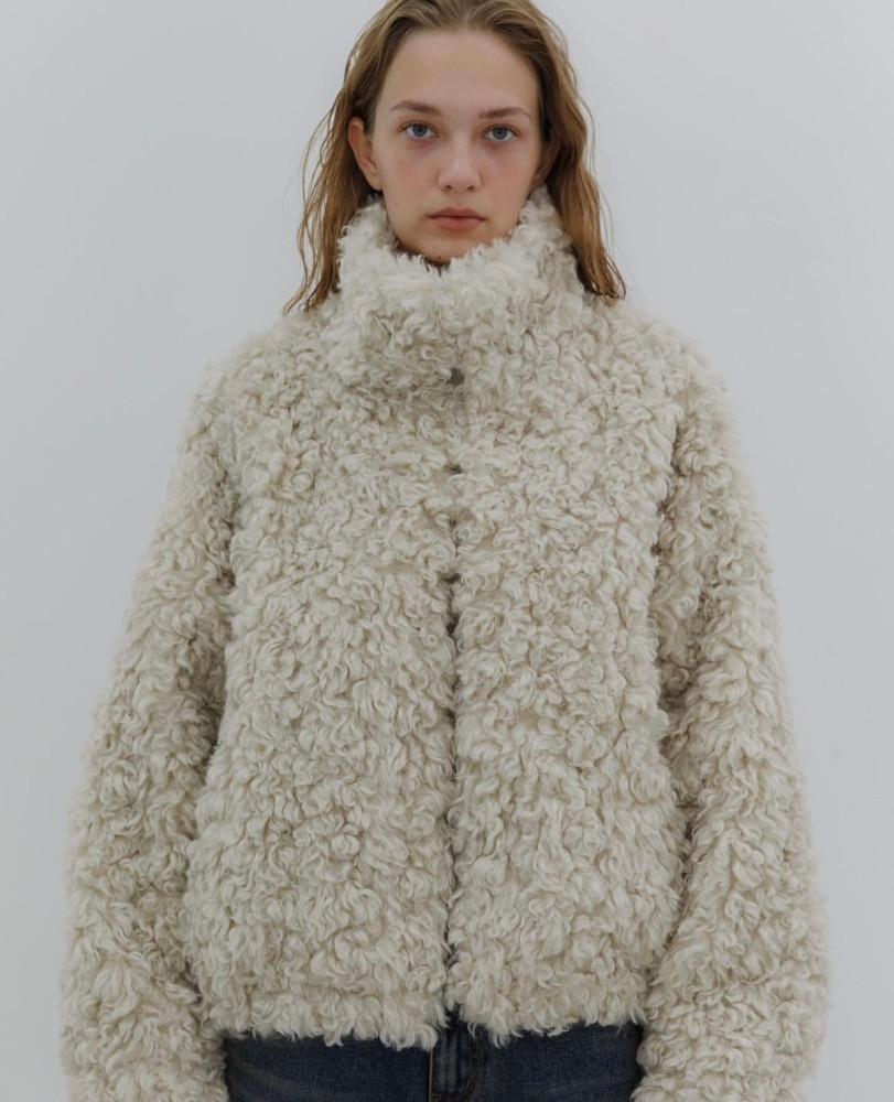 Um 언앤써드 미스테리 퍼 점퍼 자켓 하이넥 양털 푸들 unanswered mystery 3color