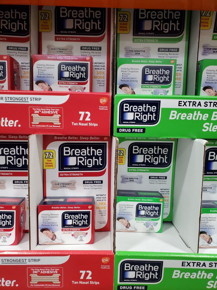 브리드 라이트 코골이 방지 패치 72매 대용량 Breathe Right 미국직배송