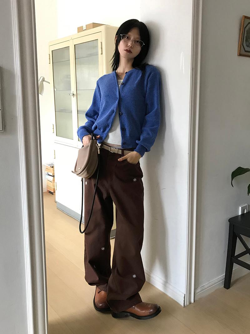 아케 (VER.1) DAISY COTTON PT (brown / black)