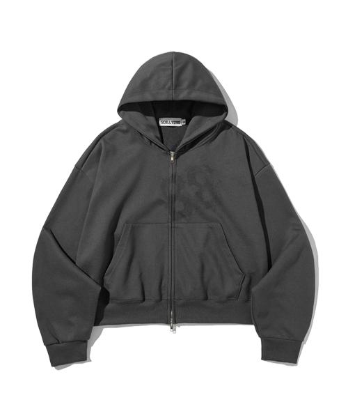 88 크롭 후드 집업[차콜]