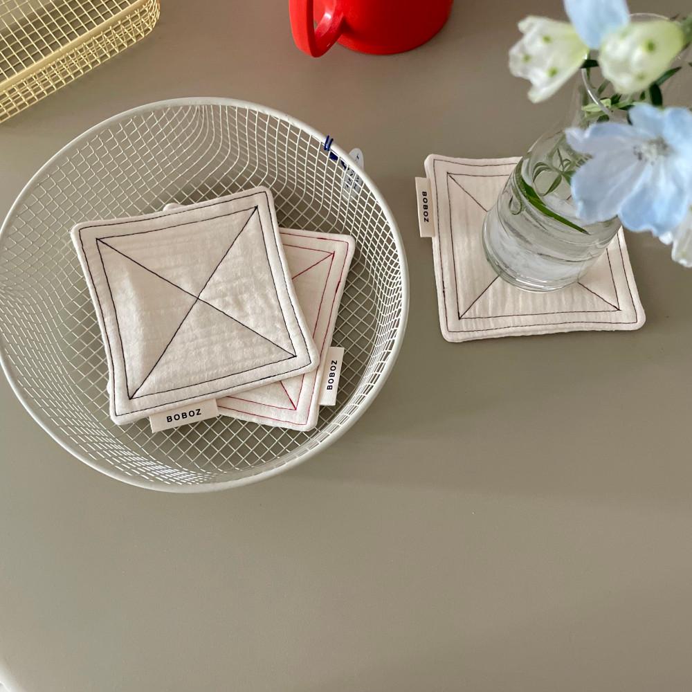 8겹 거즈 면 패브릭 티코스터 카페 컵받침 국산 친환경 제로웨이스트