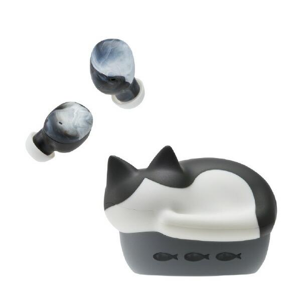 【楽天市場】ラディウス 猫のかたちの完全ワイヤレスイヤフォン NEKO true wireless earphones ハチワレ HP-C28BTH [HPC28BTH]：エディオン　楽天市場店