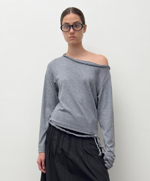 BRAID STRING TOP (melange grey)