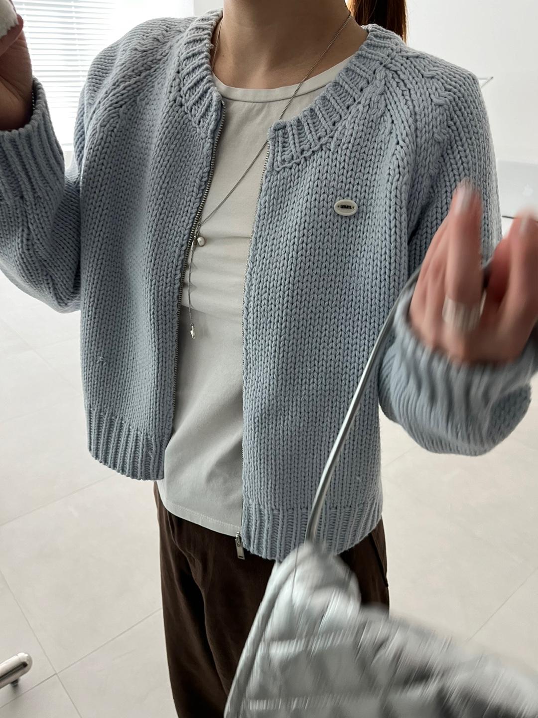 푸푸 라운드 집업 가디건 (2col)