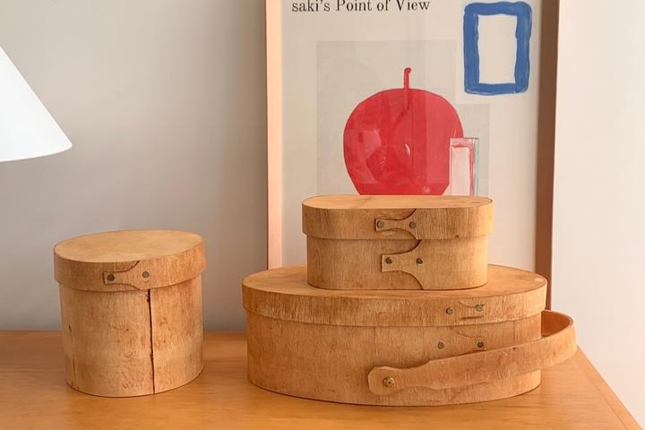 OVAL natural wood living shaker box 네추럴 우드 리빙 셰이커