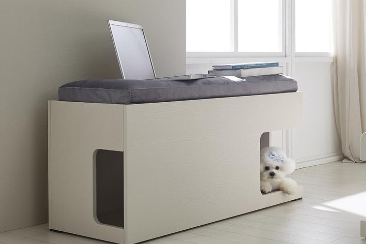 펫가구 큐브 베드벤치 애견하우스 펫하우스 반려동물침대 숨숨집(기능성 쿠션증정)