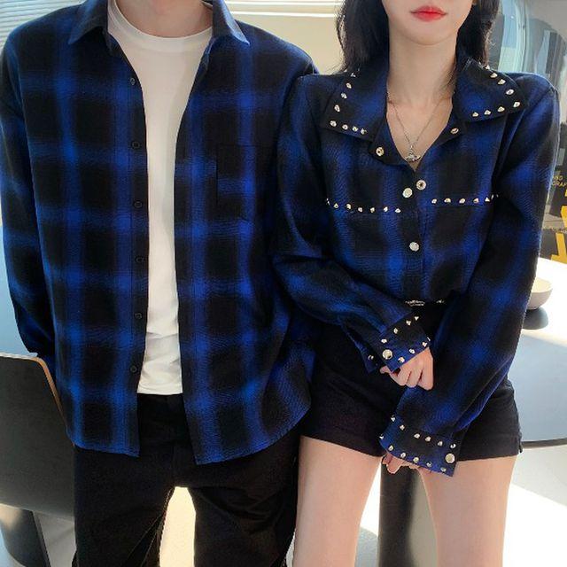 [자체제작]XXXY 글렌 체크 스터드 남방 (3color) #1033