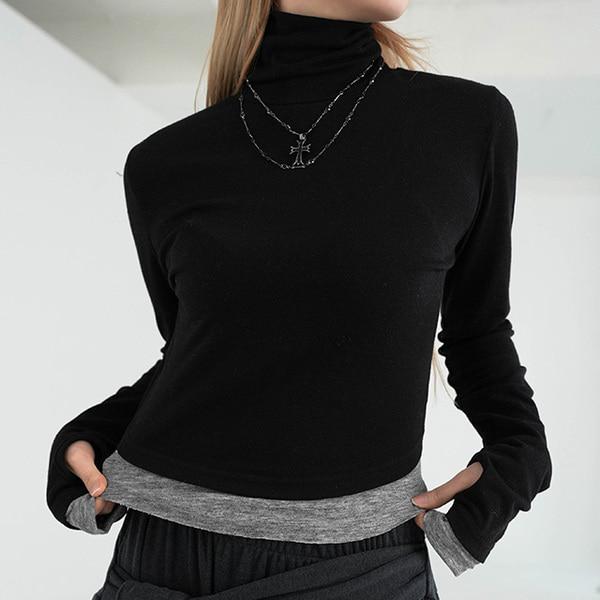 [BINARY01]튜즈 레이어드 워머 폴라티셔츠