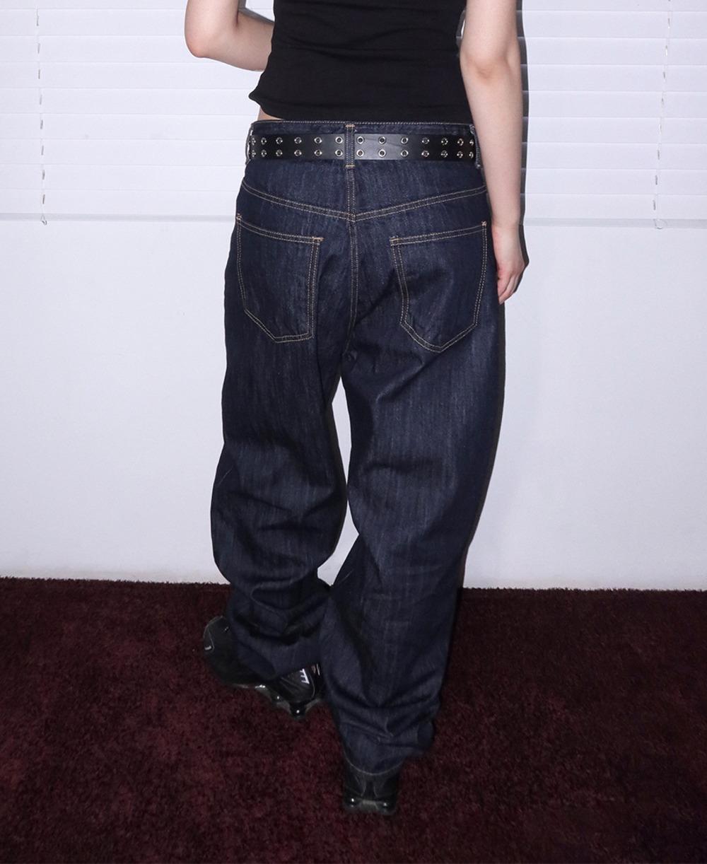 코너 생지 와이드 데님팬츠