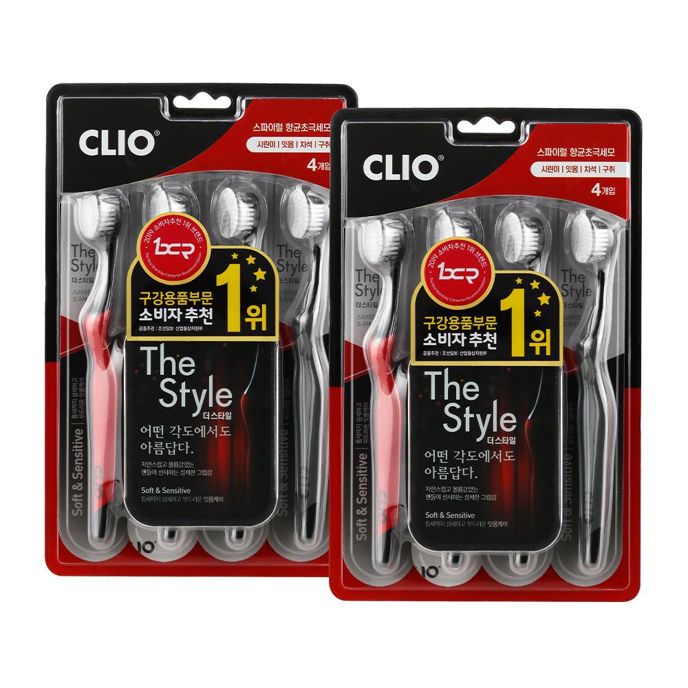 크리오 더스타일 부드러운모 항균초극세모칫솔 4입 x2개