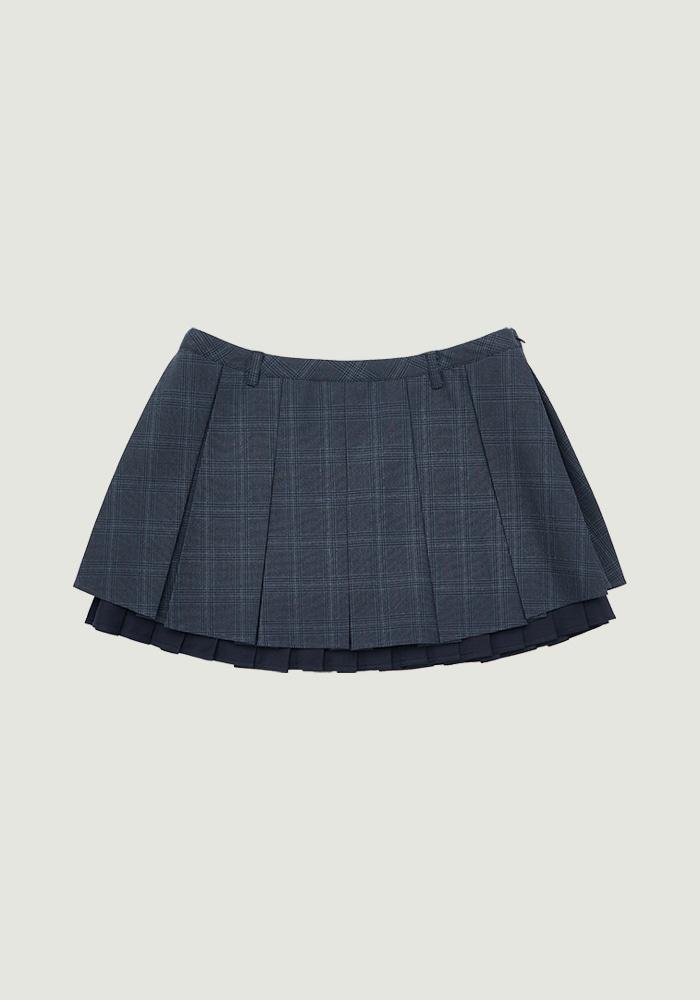 FAE CHECK PLEATS SKIRT