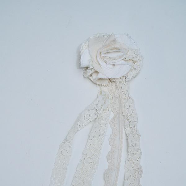 Layered Lace Flower Corsage (Ivory)