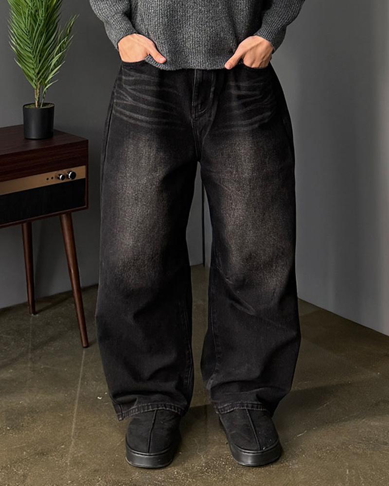 KR 다트 와이드 데님팬츠