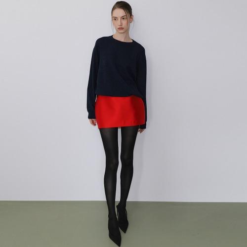 Asymmetric cashmere wool sweater NAVY