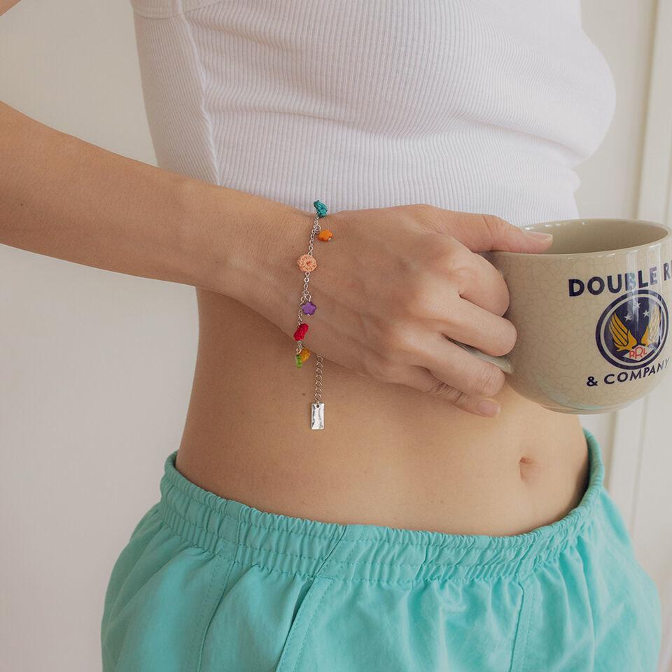 [2way] Summer rainbow bracelet&anklet (silver)