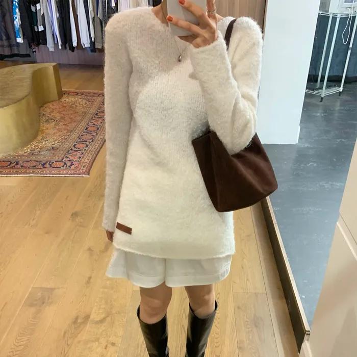 Boucle Long Sleeve Knit - Ivory
