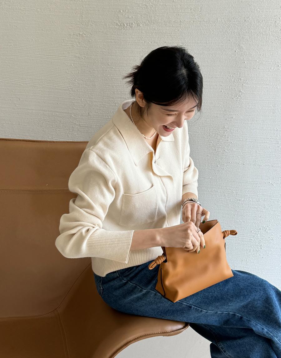 벨로 니트 집업가디건