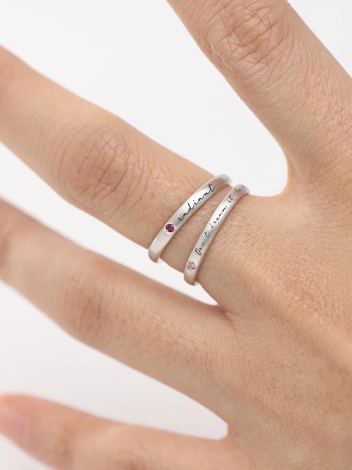 베이직 💎  "탄생석+각인"실버 커플반지,우정링