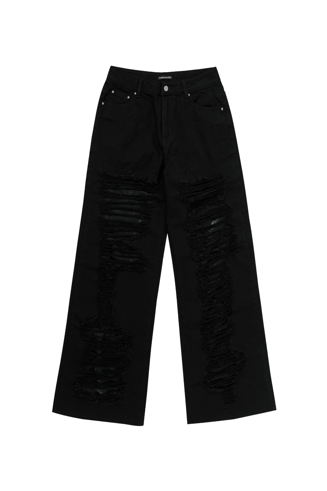 Damaged Python Wide Denim Pants #Black | 달링유어배드