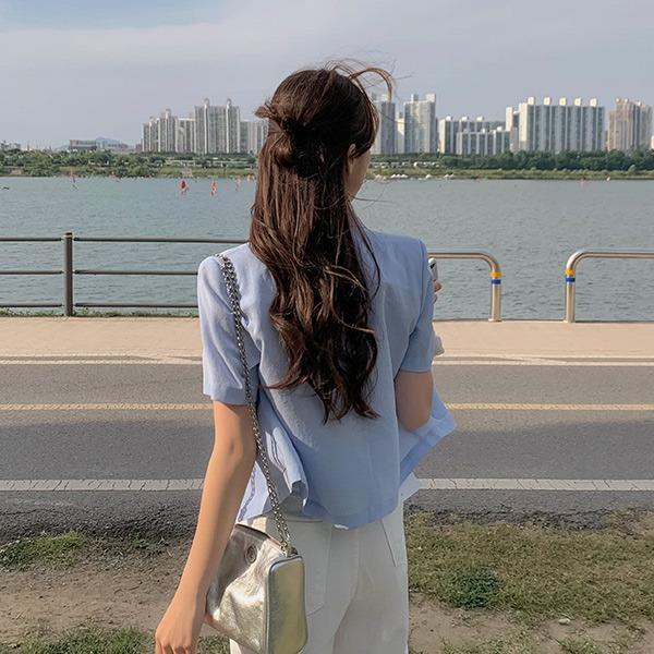 [2천장돌파][통기성↑/구김X/5컬러,데일리자켓♥][made] 이프 썸머 세미크롭 자켓 (여름/데일리/오피스룩/하객룩/반팔/반팔자켓/쿨링)