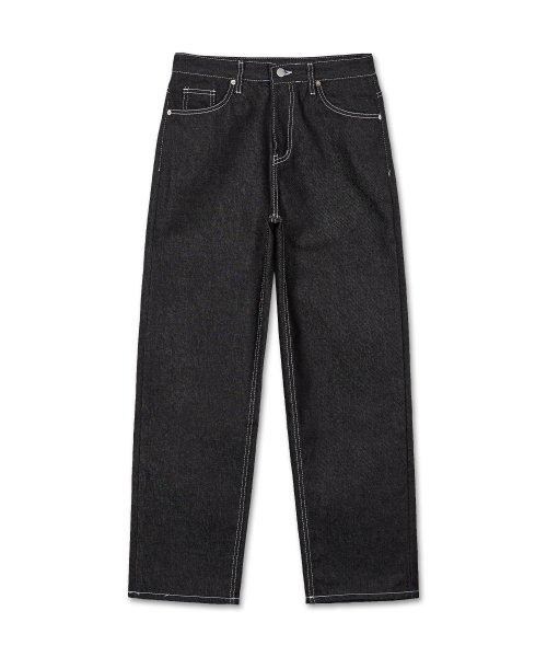 웨스트 그랜드 블러바드(WEST GRAND BOULEVARD)  세미와이드 생지 데님 팬츠 BLACK INDIGO - 사이즈 & 후기 | 무신사