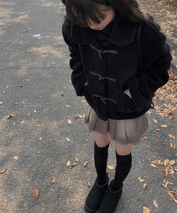 버기 떡볶이 퍼 숏 코트 (2color)