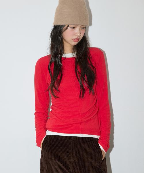 소프트 울 레이어드 탑 레드