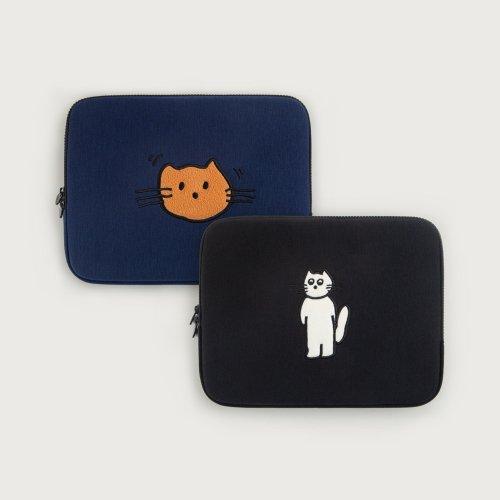 자수 노트북파우치 - 어쩌다 고양이 (아이패드/13/15인치)