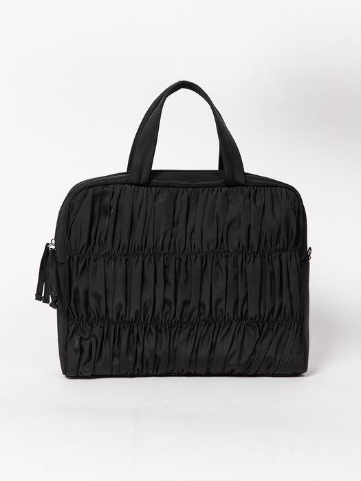 CHLOE shirring Square tote bag_Black
