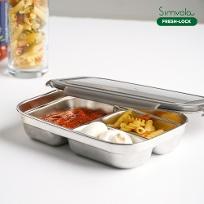 심볼라 프레쉬락 스텐 밀폐용기 나눔식판M 역사각3구