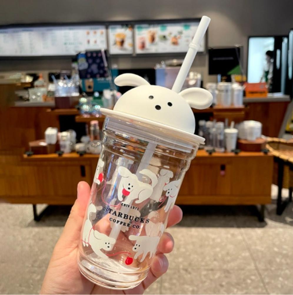 스타벅스 강아지 텀블러 투명색 콜드컵 2023 여름 MD 스벅 빨대컵 물병 355ml