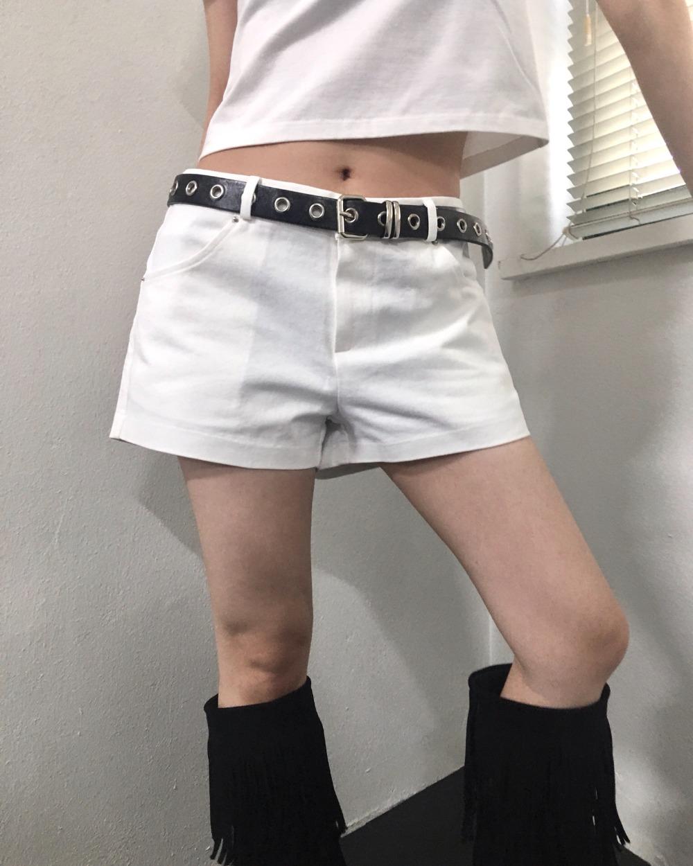 [4컬러/국내제작] 리벳 로우라이즈 숏 팬츠