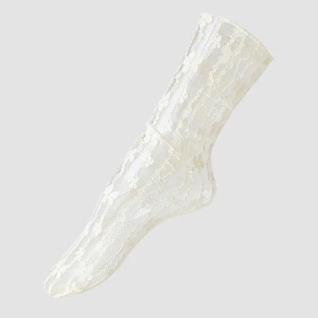 [러블리/유니크] 빈티지 플라워 시스루 루즈 스타킹 양말