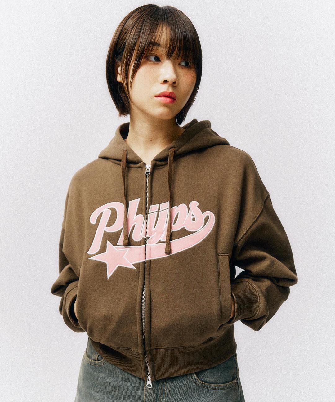 [미희 PICK][우먼즈] 크롭 스타테일 후드집업_다크 브라운