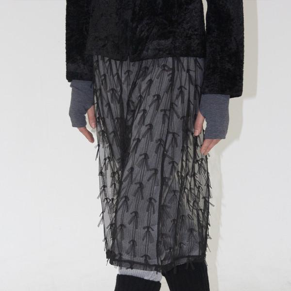 Ribbon Mesh Skirt (Black)