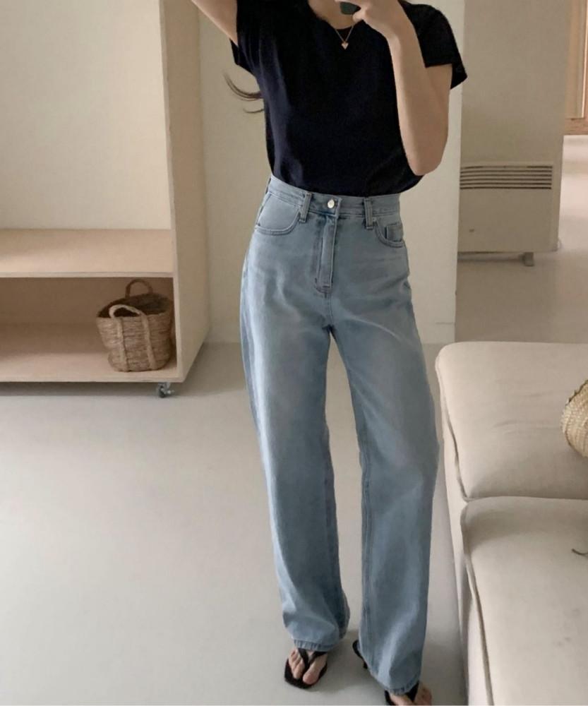 [NEW/당일출고] miel 미엘 042 와이드 연청 데님 와이드청바지