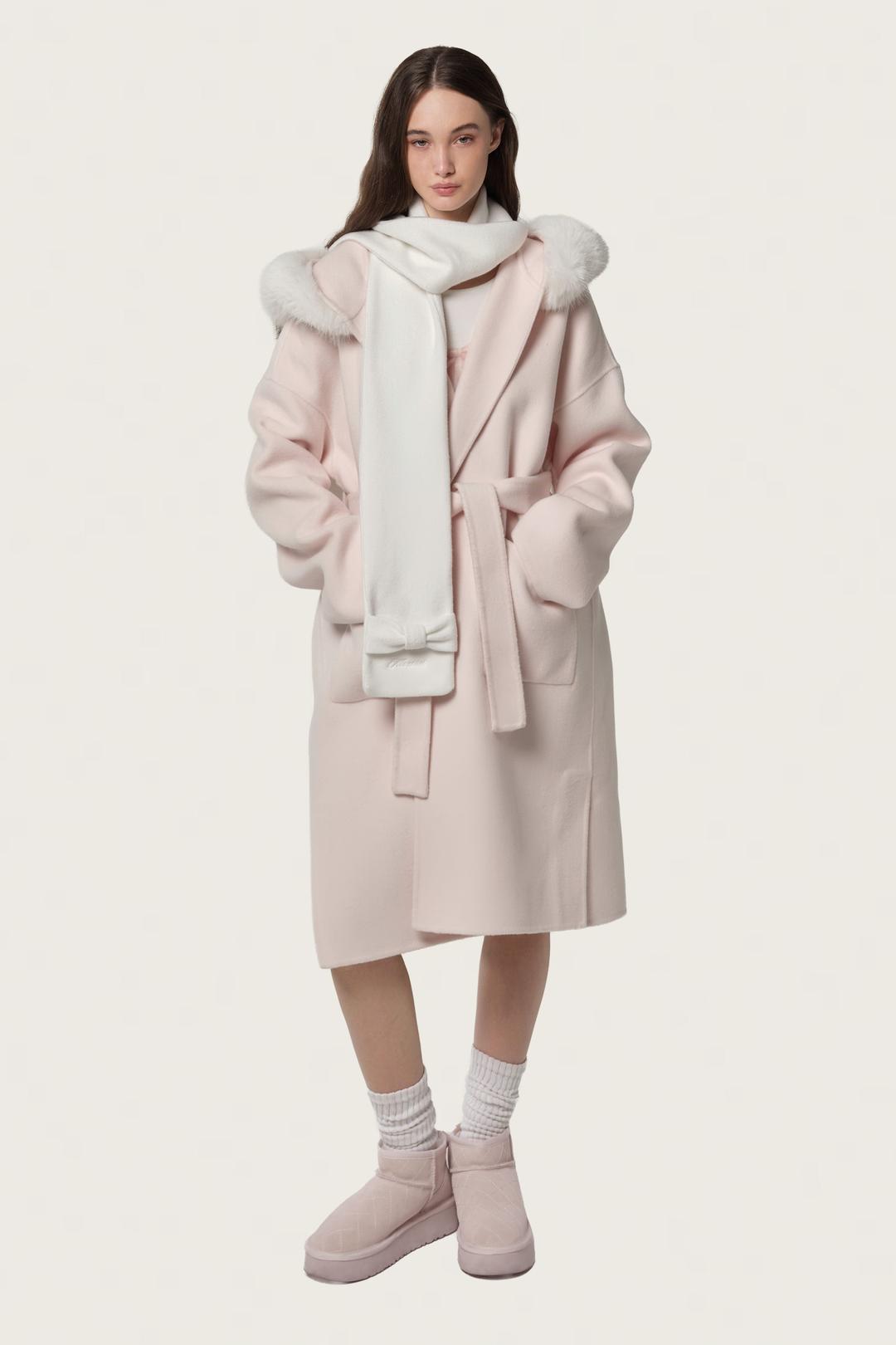 Baby ribbon muffler, White