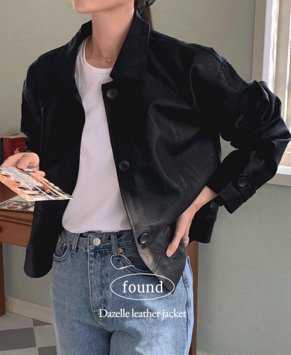 [기획특가/무료배송] 다젤 비건 싱글 카라 레더 자켓
