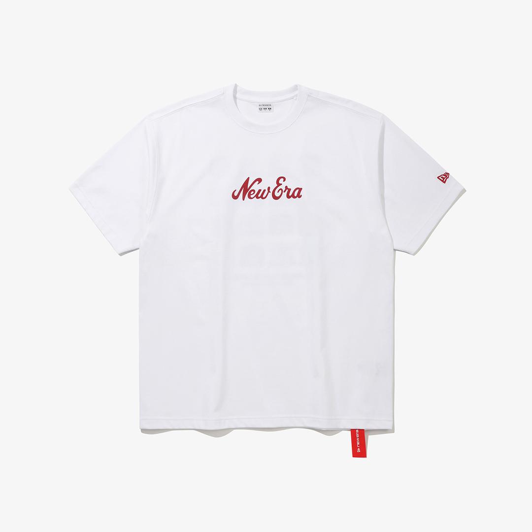 MLB 캡 빈티지 포스터 티셔츠 멀티 화이트