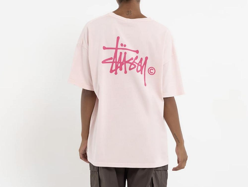 스투시 그라피티 피그먼트 릴랙스핏 반팔티 박시티 여성 워시드 핑크