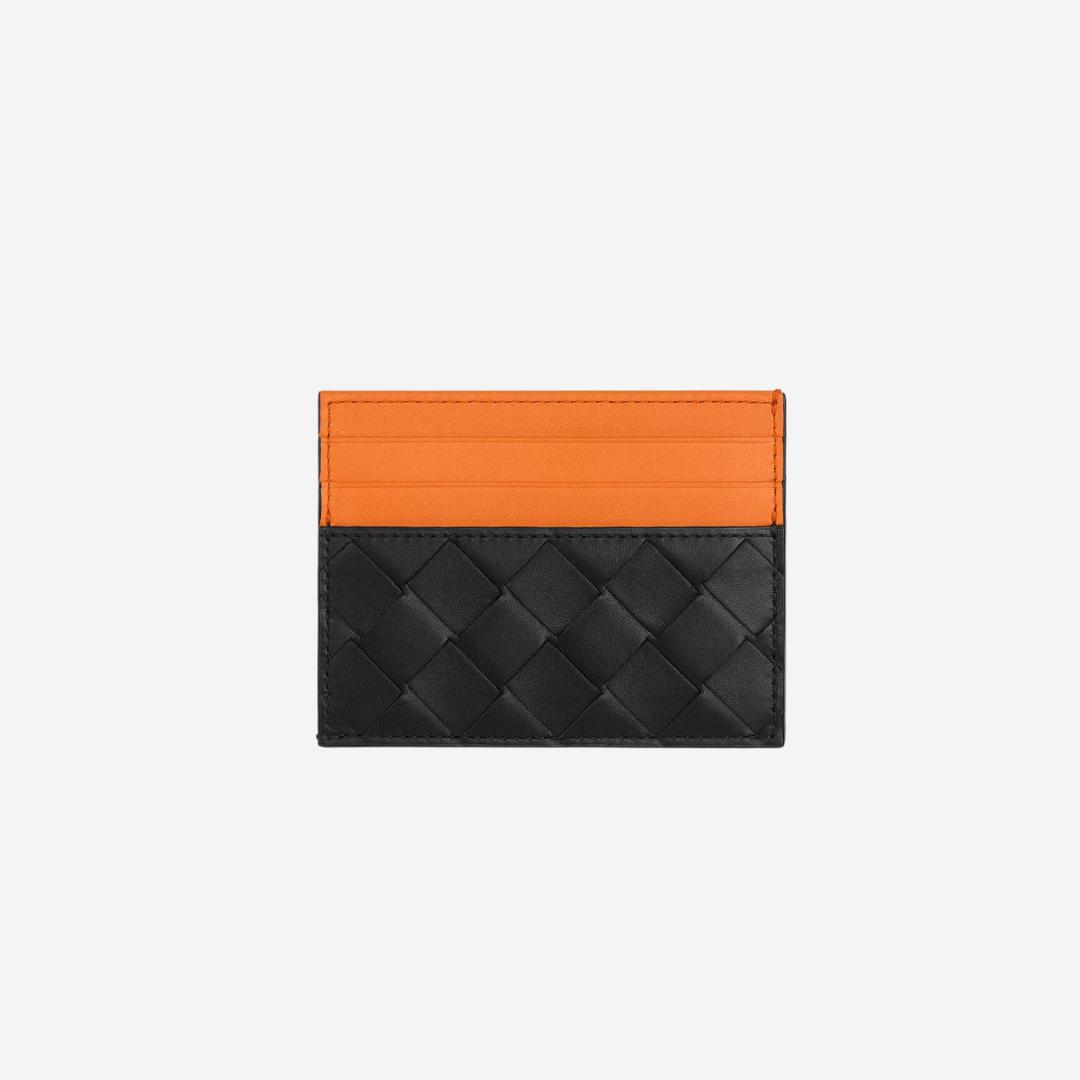 Bottega Veneta Credit Card Case Black Papaya