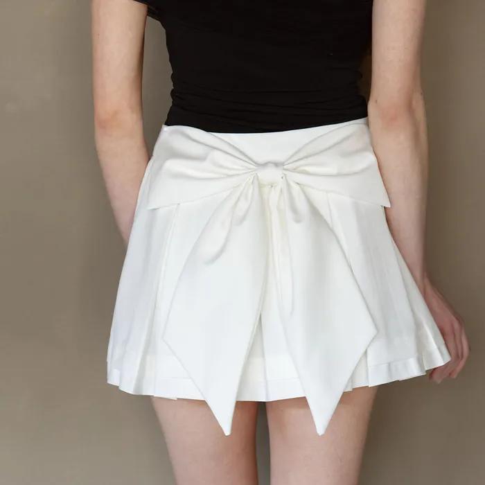 CUPCAKE BACK RIBBON PLEATS SKIRT_TT5S501IV