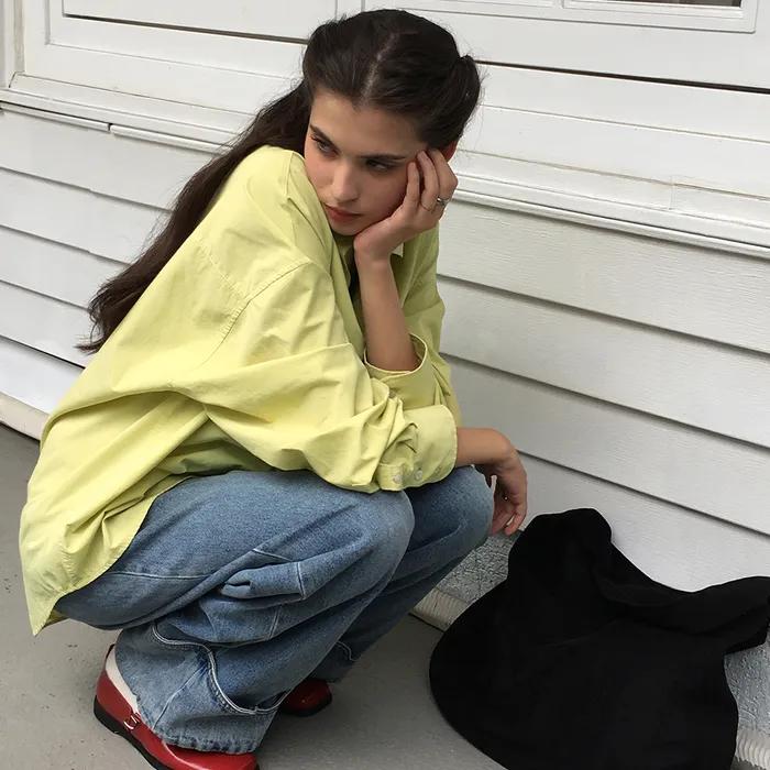 Oversized Essential Shirt-Olive