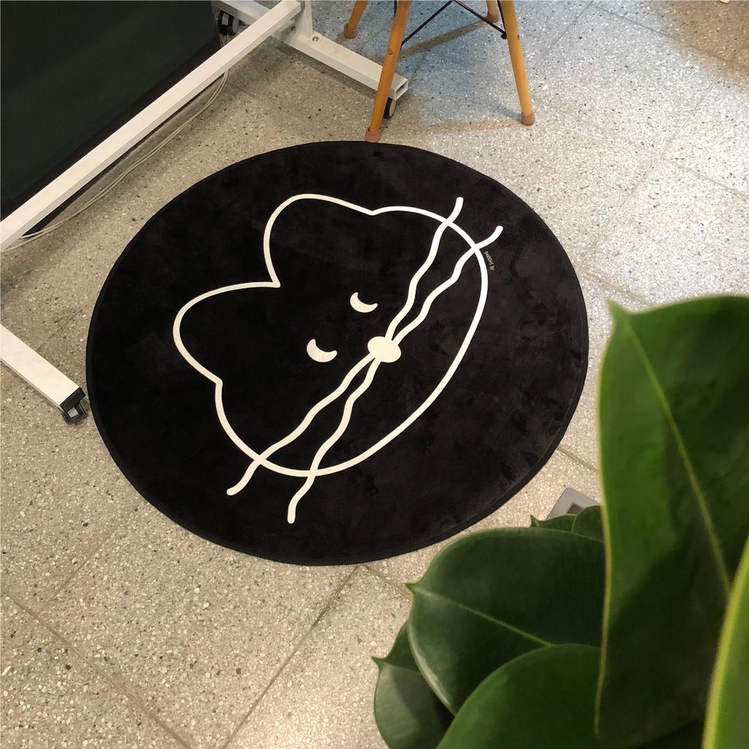 뮤뮤 고양이 원형 러그, 애슝