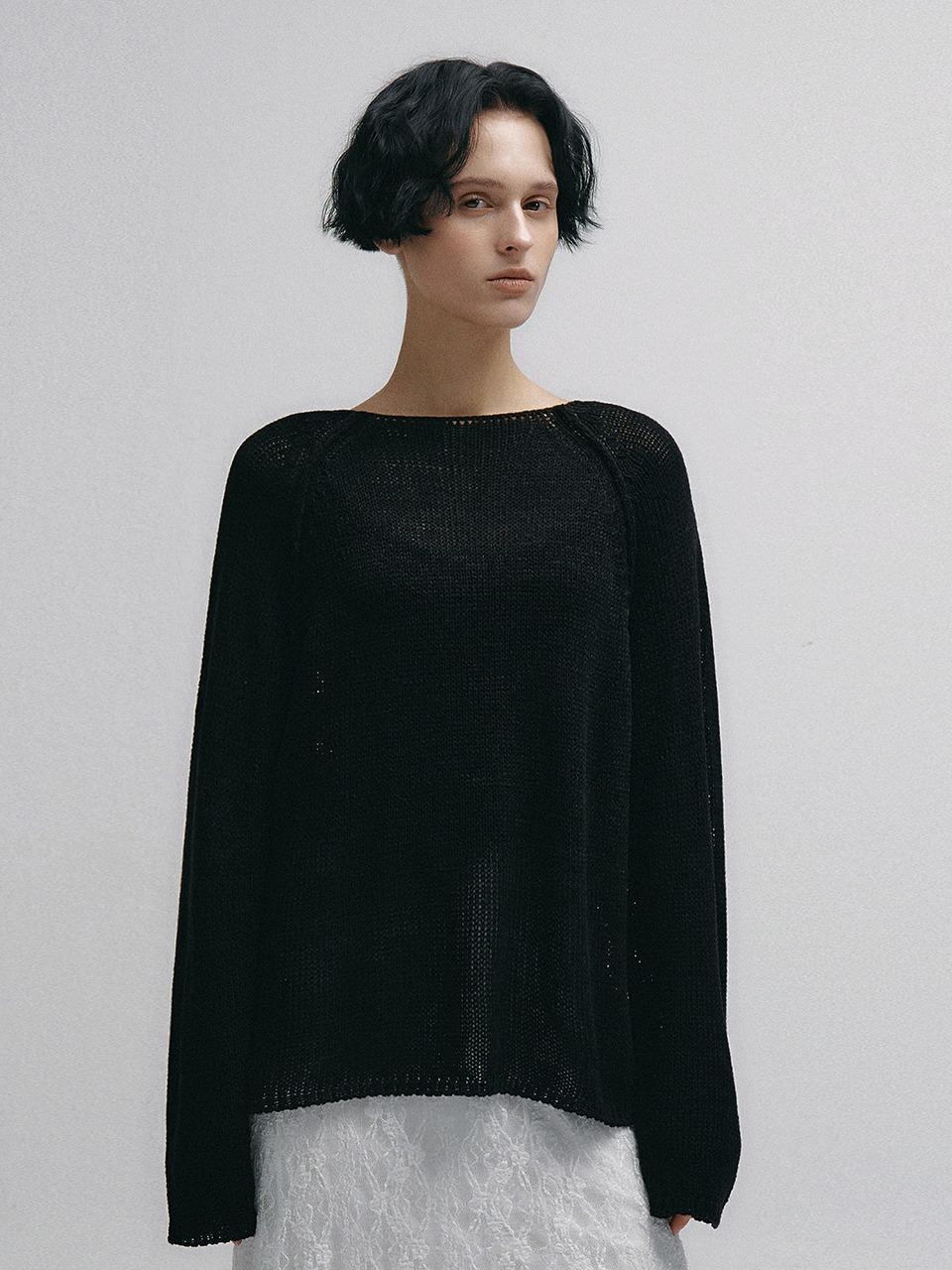 Drop Raglan Over-Fit Knit (Black)